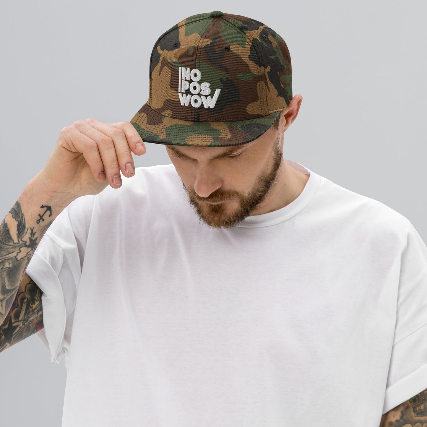 Hat Natural Snapback - Green Camo