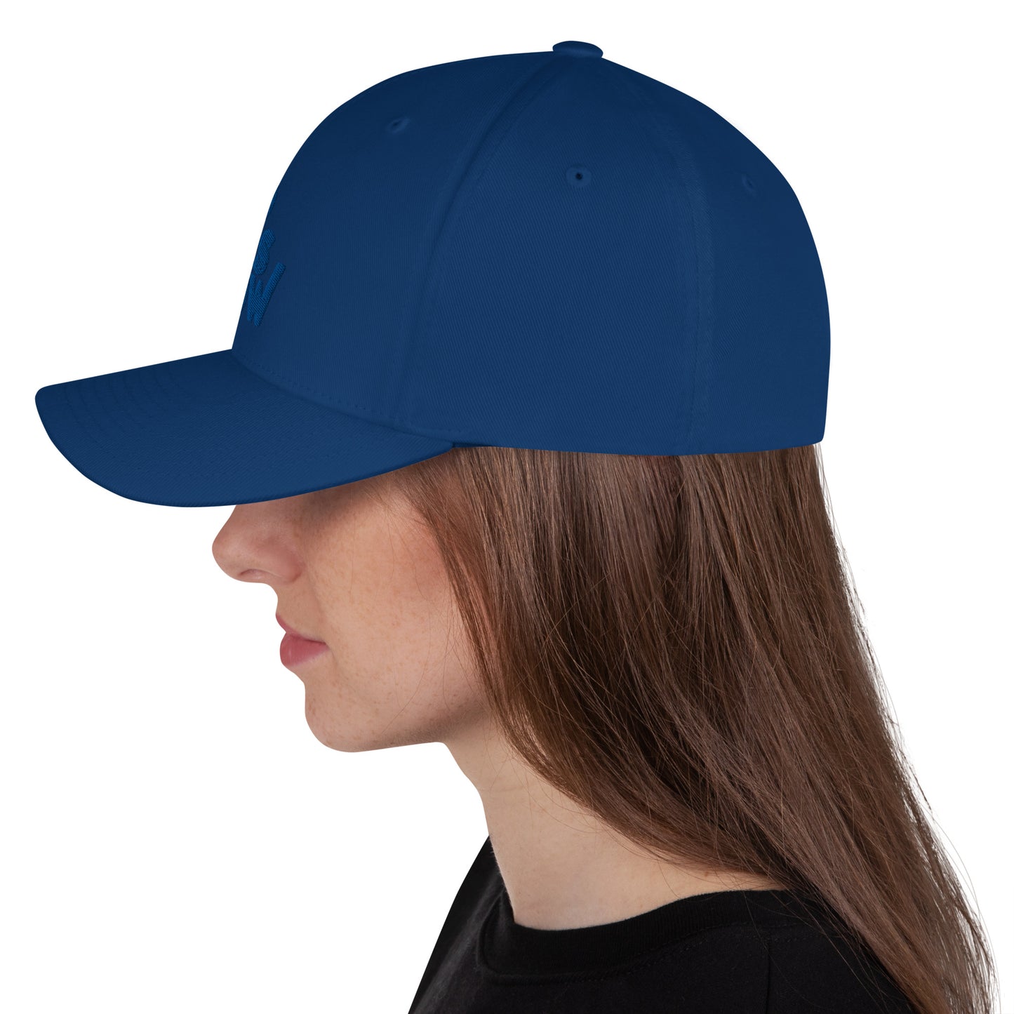 Hat Closed-Back Stretch Cap - All Royal Blue (3D Puff)