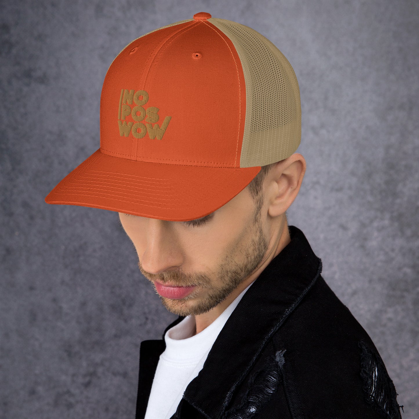 Hat Retro Rustic Orange/Khaki Trucker Cap